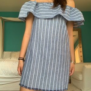 Blue/white striped summer dress